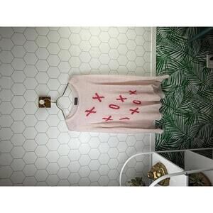 Wooden Ships Pink Lightweight XO Graphic Print Sweater - Size - Medium/Large
